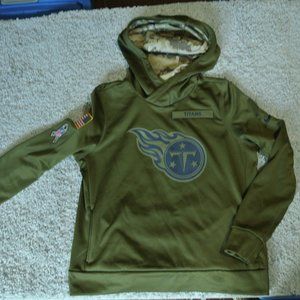 Tennessee Titans Hoodie Youth Boys Large Olive Green Camo Salute To Service Nike